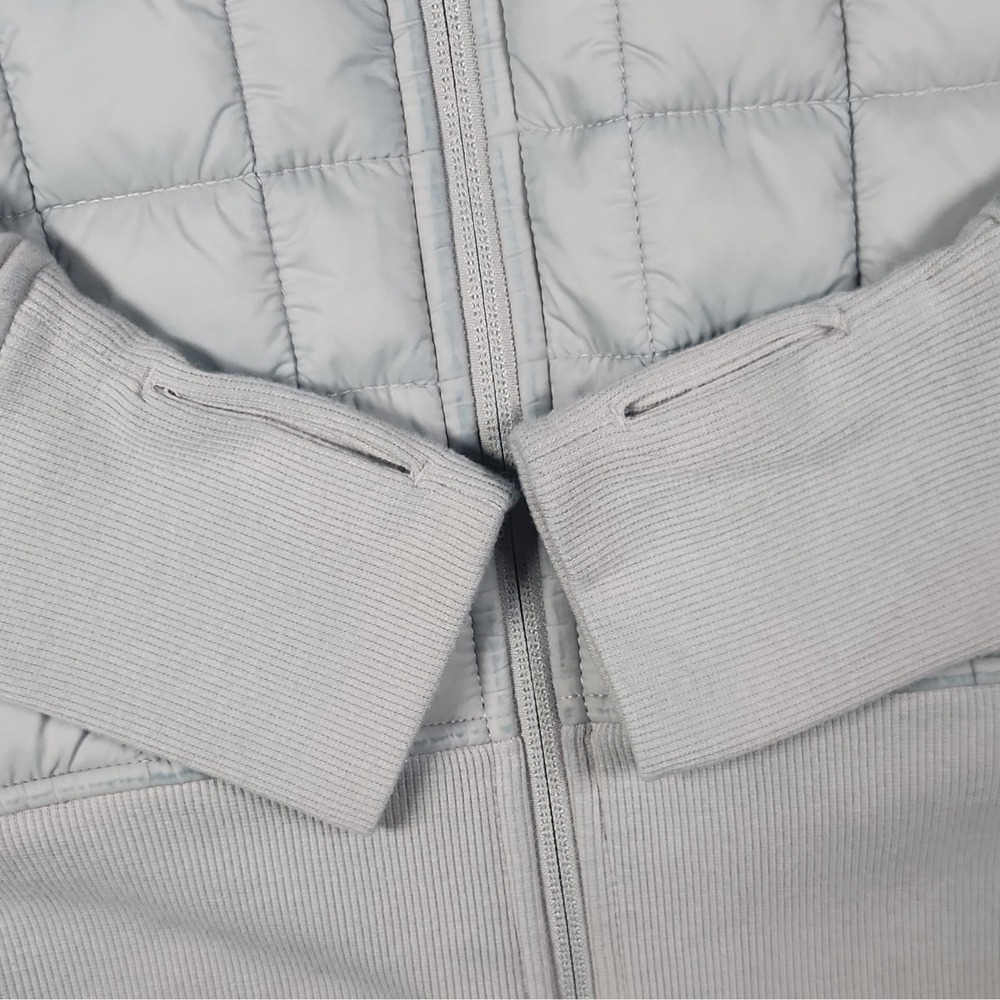 Old Navy Active Dynamic Fleece Quilted Hybrid Zip Up Hoodie Jacket Gray M - Picture 6 of 8
